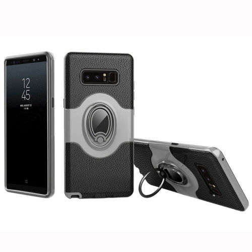 SAMSUNG GALAXY NOTE 8  Hybrid Case Ring Holder Magnetic Cover - SILVER