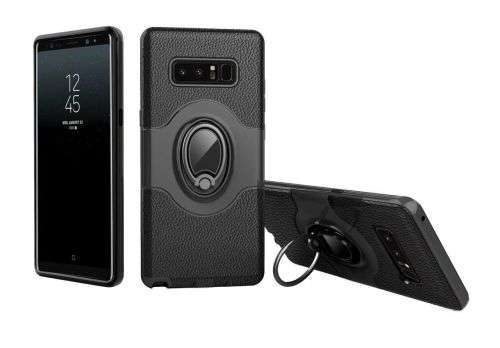 SAMSUNG GALAXY NOTE 8  Hybrid Case Ring Holder Magnetic Cover - SILVER