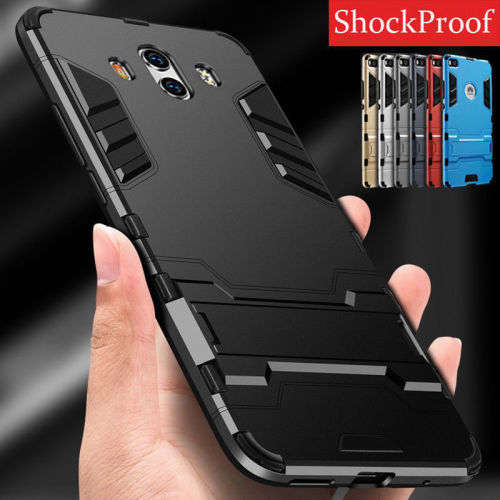 HUAWEI P10 Lite Cover Plus TEMPERED GLASS Hybrid Armor Shockproof Hard Rubber Case Cover - Gray