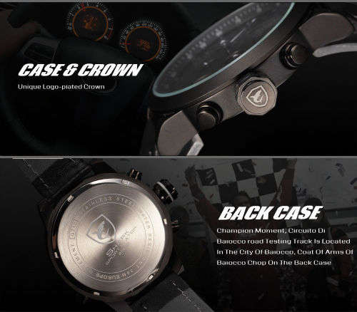 SHARK LED Date Black Red Quartz Stainless Steel, All the Dials moves are not decoration Ref46