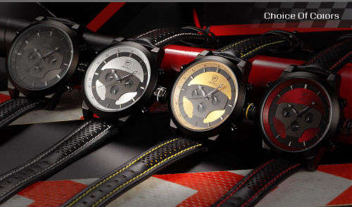 SHARK LED Date Black Red Quartz Stainless Steel, All the Dials moves are not decoration Ref46