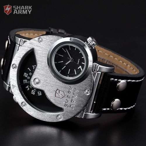 Shark Army Oversize Dual Time Zone Analog Sport Watch  Ref48