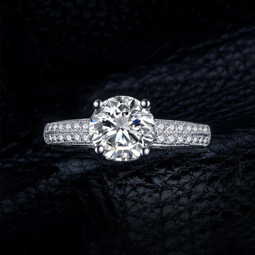 925 Solid Sterling Silver 1.9ct Cubic Zirconia Solitaire Engagement Ring  - Ring Size 7