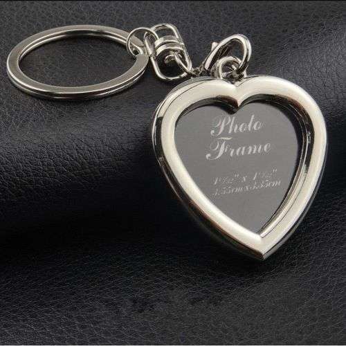Memory Insert Heart Shaped Photo Frame Pendant Key chain