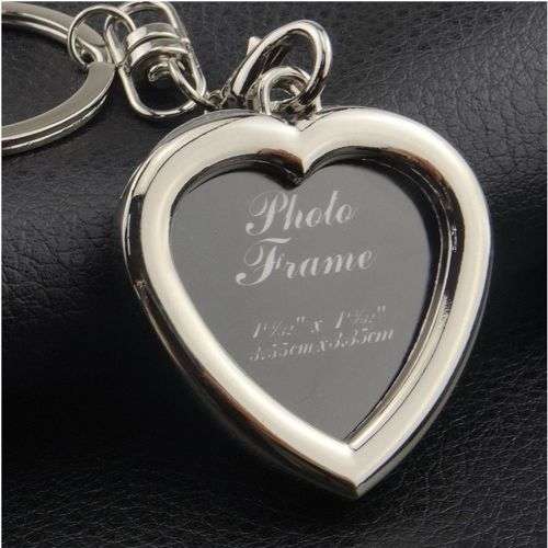 Memory Insert Heart Shaped Photo Frame Pendant Key chain