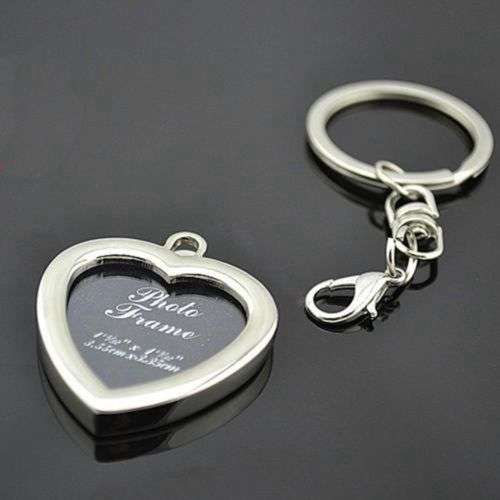 Memory Insert Heart Shaped Photo Frame Pendant Key chain