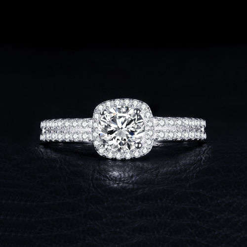 925 Solid Sterling Silver 1.1ct Round Cubic Zirconia Promise Ring - Size 7