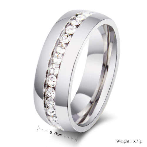 Stainless Steel Wedding Ring Titanium Engagement Band Size 7