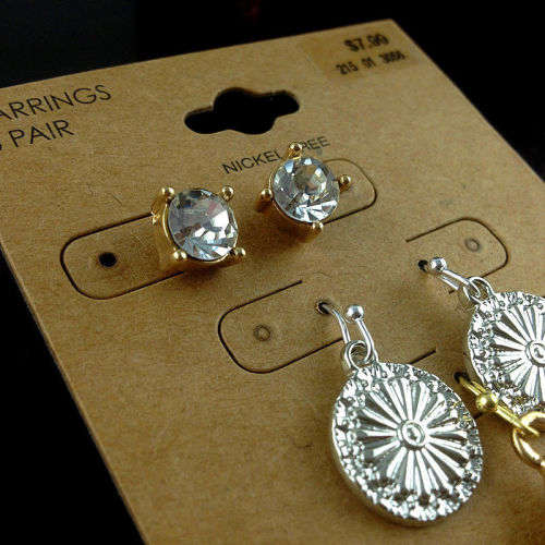 3Pairs/Lot Bohemian Colorful Resin Bead Women Earrings - Silver