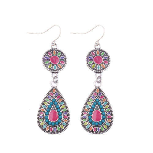 Bohemian Colorful Resin Bead Women Earring