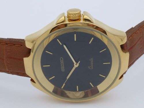 SEIKO QUARTZ JAPAN WRIST WATCH GENTS MEN GOLD PLATED QUARTZ