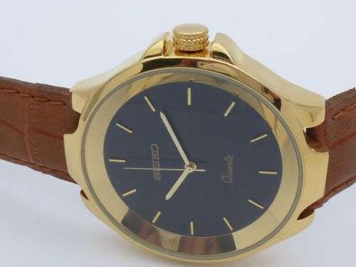 SEIKO QUARTZ JAPAN WRIST WATCH GENTS MEN GOLD PLATED QUARTZ