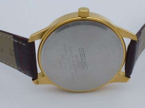 SEIKO WRIST WATCH QUARTZ BATTERY DAY DAT GOLD PLATED GENTS MEN WRIST WATCH JAPAN
