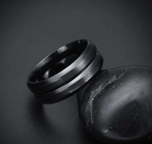 8MM  316L Stainless Steel Titanium Band Ring Sz 7