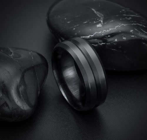 8MM  316L Stainless Steel Titanium Band Ring Sz 7