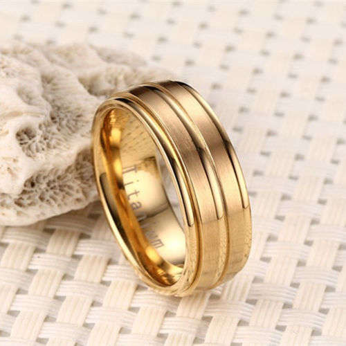 8MM  316L Stainless Steel Titanium Band Ring Sz 11