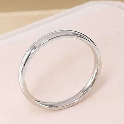 4mm Stainless Steel Polished Wedding Engagement Ring Silver Size 13