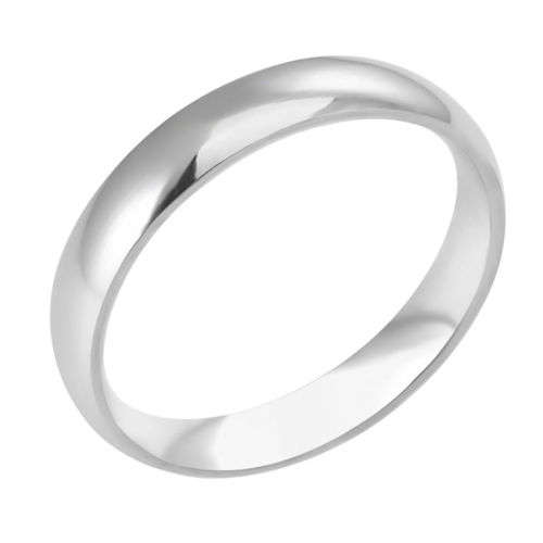 4mm Stainless Steel Polished Wedding Engagement Ring Silver Size 13