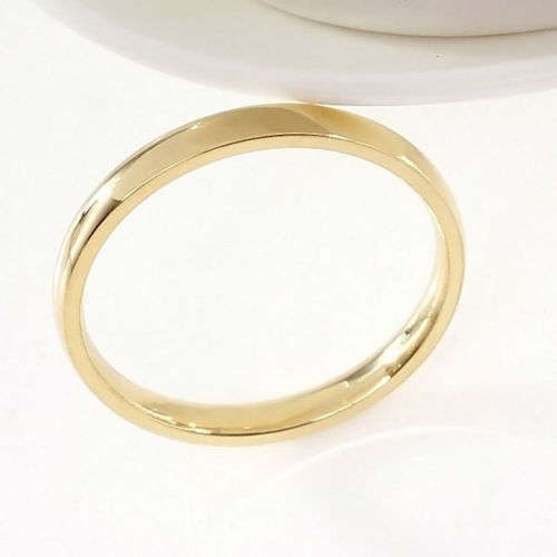 4mm Stainless Steel Polished Wedding Engagement Ring Gold Size 9