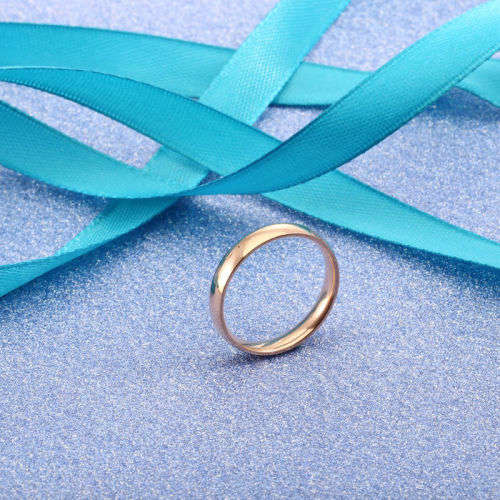 4mm Stainless Steel Polished Wedding Engagement Ring Gold Size 9