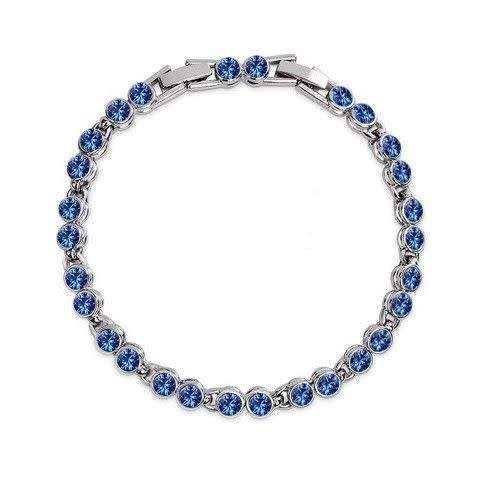 Swarovski Blue Sapphire Tennis Bracelet (Extended Clasp)
