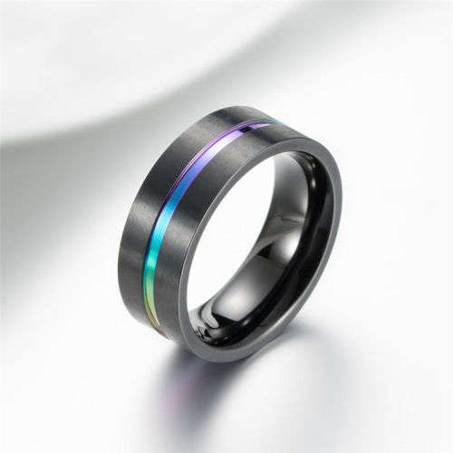 Stainless Steel Wedding Ring Black Engagement Band Size 8