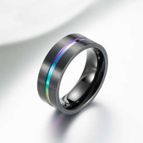 Stainless Steel Wedding Ring Black Engagement Band Size 8