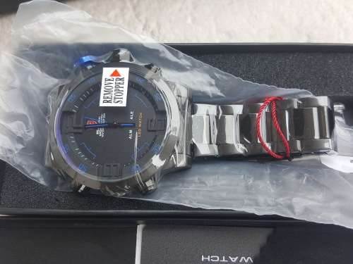 GENUINE Shark Digital LED Date Big Face Silver Black Quartz Sport Wrist Watch Ref62