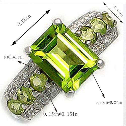 Green stone 18K Gold Filled Engagement Band Rings - Size 8