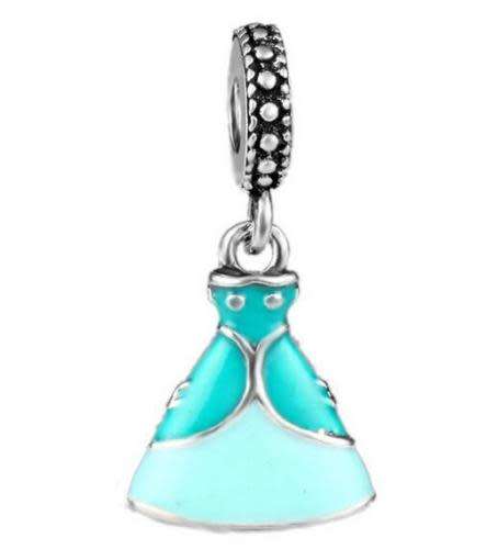 1pcs silver Charm Princess Dress Beads Fit Bracelet