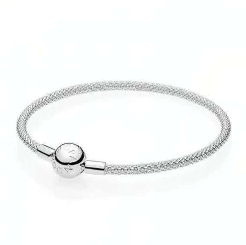 Silver Bracelet Fit 925 European Bead Round Clasp Inside Diameter 6cm