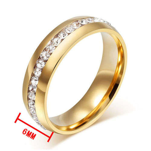 8MM Stainless Steel Engagement Jewelry Gold Size 9
