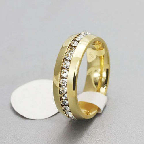 8MM Stainless Steel Engagement Jewelry Gold Size 9