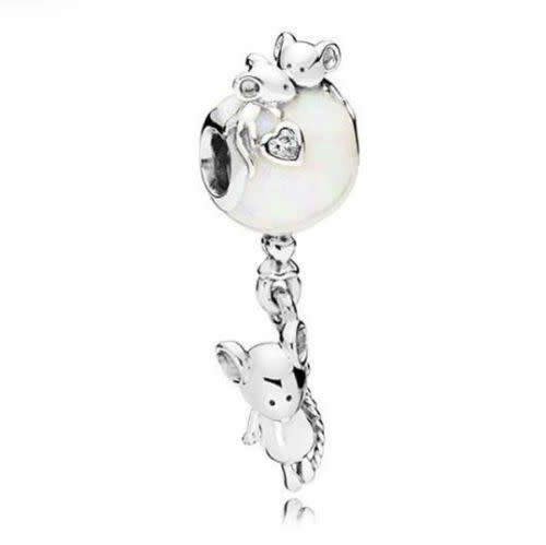 1PCS White balloon Charm Pendant Bead Fit European Bracelet