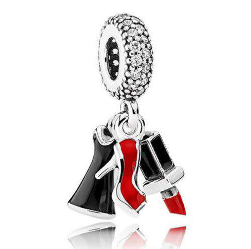 Lipstick high heels Dangle Bead For European 925 Silver Charms Bracelet
