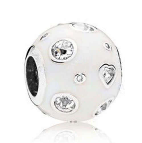 1pcs European White Crystal Round Silver bead Suit bracelet