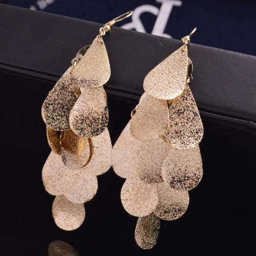 Fashion Long Tassel Metal Ear Stud Dangle Hook Earrings