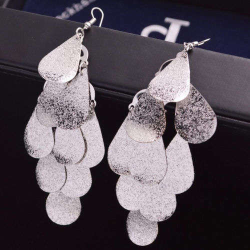 Fashion Long Tassel Metal Ear Stud Dangle Hook Earrings