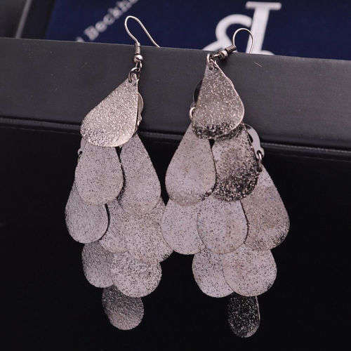 Fashion Long Tassel Metal Ear Stud Dangle Hook Earrings