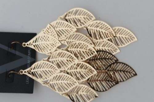 Fashion Earrings Hollow Metal Leaves Leaf Long Dangle