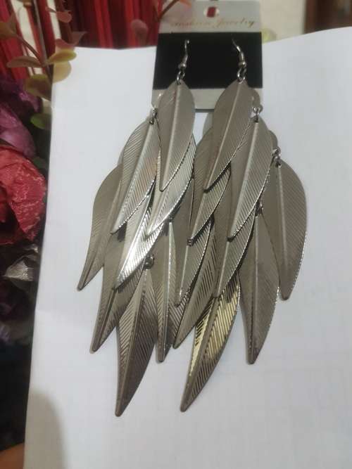Fashion Earrings Hollow Metal Leaves Leaf Long Dangle
