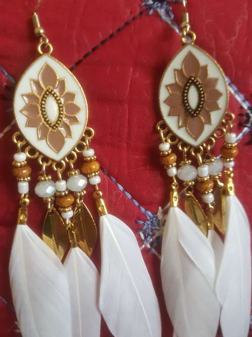 Fashion Bohemian Feather Tassel Dangle Earrings