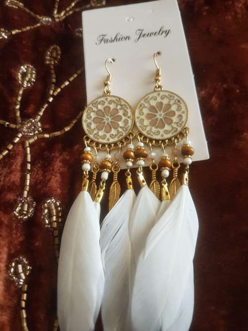 Fashion Bohemian Feather Tassel Dangle Earrings