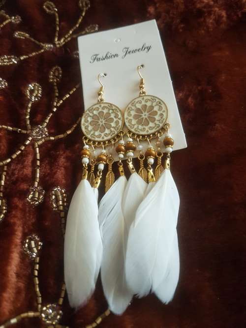 Fashion Bohemian Feather Tassel Dangle Earrings