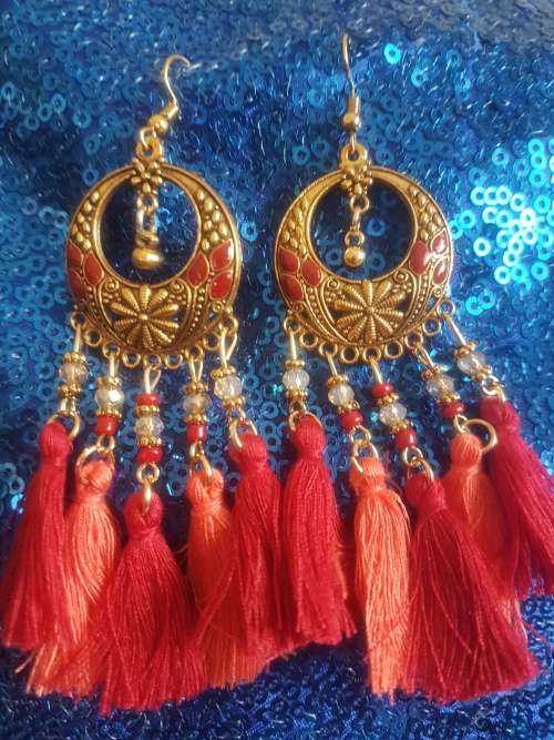 Fashion Bohemian Feather Tassel Dangle Earrings