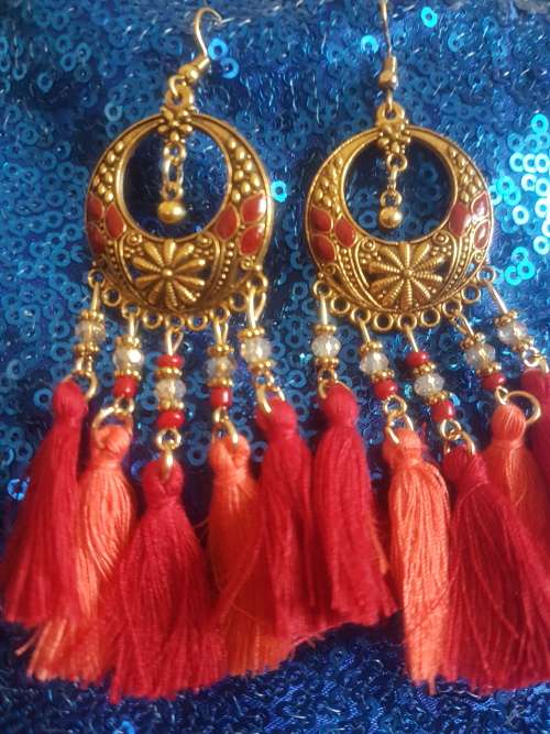 Fashion Bohemian Feather Tassel Dangle Earrings