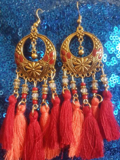 Fashion Bohemian Feather Tassel Dangle Earrings