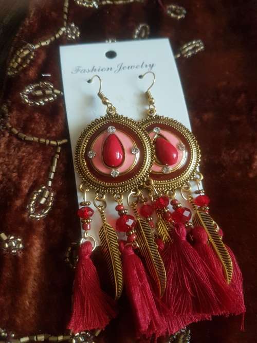 Fashion Bohemian Feather Tassel Dangle Earrings