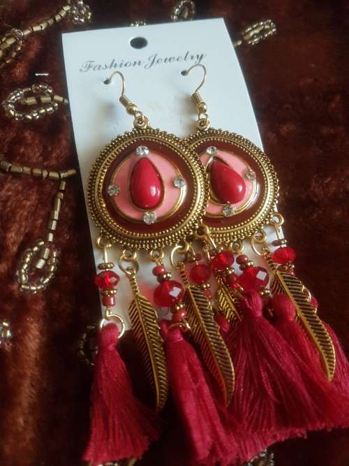 Fashion Bohemian Feather Tassel Dangle Earrings