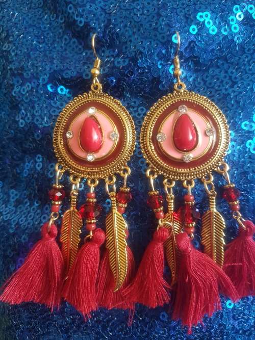 Fashion Bohemian Feather Tassel Dangle Earrings